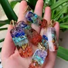 Reiki Healing Chip colorati Pietra naturale Chakra Orgone Collana con ciondolo energetico Pendolo Amuleto Collane di cristallo di orgonite