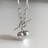 Peri'sbox växla lås kärlek hjärta halsband små charm länkade kedja halsband för kvinnor minimalistisk 925 sterling silver halsband Q0531