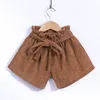 Kids Bud High Waist Shorts Girl Hot Pants Corduroy Bow Girls Short Pants Girls Shorts Toddler Girl Clothes Baby Clothing