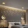 Ouro moderno / LED preto LED Lâmpadas Star Projeto Estrela Bedroom Corredor Luminária de Parede Decoração de Casa Bar Tevê Pingente Light AC110-260V