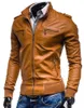 Men Leather Jacket Genuine Clothing Motorcycle Slim Stand Collar Autumn Thick Winter Warm Coat