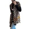 Hoge kwaliteit vrouwen mode kashmir lange dikke warme houndstooth sjaal poncho cape deken sjaal