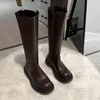 Stivali alti al ginocchio scarpe da donna piattaforma in pelle naturale da equitazione cerniera donna lungo autunno nero taglia Ytmtloy sexy