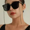 À la mode en plastique noir brin perlé lunettes de soleil chaîne lunettes de lecture suspendu cou chaîne lanière or lien chaîne lunettes sangles