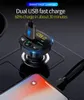 Dual USB-bil MP3-spelare Snabb laddare Bluetooth 5.0 FM-sändare Trådlös handsfree-ljudmottagare med detaljhandelspaket