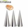 ERMAKOVA 12 piezas de gran tamaño de acero inoxidable pastelería crema cuerno moldes tubo cónico cono pastelería rollo cuerno molde hornear molde herramienta Y200612