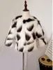 2021 NEUE Kinder Luxurys Winter Pelzmantel Mädchen Leopard Langarm Verdickung Mäntel Weihnachten Designer Baby Mädchen Jacke Kinder Warme Outwears