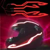 Uppgraderad 2st Motorcykelhjälm Natt Ridning Kallljus Signal Blinkande LED Lysande Klistermärke