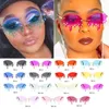 Whole Chic Rimless Candy Color Crystal Tears Sunglasses For Women Luxury Rhinestone Tassel Party Shades In Bulk