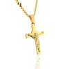 男性女性ゴールドシルバー316Lステンレス鋼宗教ジュエリーギフトビンテージのためのイエスのクロス十字架のペンダントネックレス