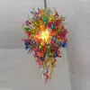 Wunderschöne Hängelampe aus mundgeblasenem Murano-Glas, farbige Winde, moderne LED-Kronleuchter, Leuchten für Esszimmertisch, 61 x 121,9 cm