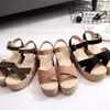 Dames zomer gesp fluwelen flock vis mond mode hoge hak platform open tenen sandalen drop verzending