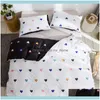 Supplies Textiles Home & Gardencomforter Sets 150×200 220X240 Single Twin Queen King Full Size Bedding And Duvet Er Pillowcases 3Pcs For Bed