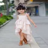 UK Toddler Kids Baby Girl Summer Off Shoulder Lace Party Pageant Dress Sundress Q0716