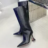 Bottes classiques à talons hauts en verre de vin, grain de pierre, 2021