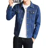 Fashion Mens Denim Jackets Slim Fit Jeans Jacka Bomull Outwear Coat Långärmad Hål Male Kläder Storlek M-4XL 210811