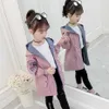 Filles Longue Veste Manteau Lettre Printemps Automne Style Casual Enfants Vêtements Enfants 6 8 10 12 14 210527