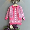 Girls Knitted Cardigan Vest Knitted Dress Two-piece Suit Toddler Girl Fall Clothes Winter Baby Clothes Kids Winter Sweaters 211106