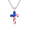 Pendentif Colliers Fate Love Nouveauté Déclaration Amérique Drapeau Croix Pendentifs pour hommes Collier en acier inoxydable Chaîne Bijoux de mode