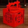 선물 포장 50pcs 휴대용 나무 사탕 상자 중국 전통적인 이중 행복 결혼식 호의 파티 장식