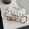 Conjunto de pendientes de aro de Color dorado y plateado a la moda para mujer, pendiente de gota de Metal geométrico redondo a la moda, regalos de joyería