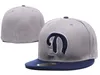 Men's Sport Team Fitted Caps Flat Visor Hip Hop Design Solid Royal Blue Color LAi Golf Peak Street Baseball hats309h