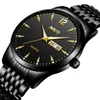 Black Steel Quartz Watch Mäns Formella Wear Klockor Män Lyxiga Affärsmän Klocka Vattentät Guldklocka Relogio Masculino G1022