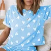 Sleewwurs Прекрасный Домашний костюмы сексуальные пижамы с коротким рукавом Pajamas набор 2021 женщин пижама, удобная девушка лето х0526