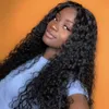 Ombre Kinky Curly Wigs Pre Plucked 13x4 Lace Front Wig Remy Brazilian 1B / 99 Red Short Human Hair 150% Täthet