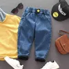 Boys Fleece Jeans Solid Denim Pants 0-7 Years Old Children's Clothing Autumn and Winter Baby Kids Casual Clothes 211102