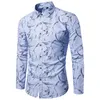 남성 캐주얼 셔츠 2021 봄과 가을 패션 디지털 인쇄 플러스 뚱뚱한 크기 가이 트렌드 긴팔 플라워 셔츠