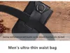 Ultra-thin outdoor sports cell phone pu leather cases pocket ins men's mountaineering hanging waist card bag