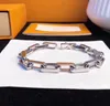 2021 Bracelet New Arrive Man and Woman 316L Titanium Steel Engrave Colored Bracelet 18K Plated Gold Thick Chain Bracelets