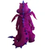 Halloween Purple Dragon Mascot Costume Personnalisation Cartoon Anime Thème personnage de Noël Robe de fête de fantaisie Carnaval Unisexe Adults Tenue