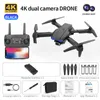 K3 E99 Mini Drone 4k HD Wide-Angle Dual Camera WIFI Fpv Air Pressure Altitude Hold Foldable Quadcopter RC Pocket Selfie Brushless Helicopter Toys
