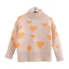 Winter Autumn Spring Casual 3 4 6 8 10 12 Years Warm Pullover Knitted Wear Tops Heart Sweaters For Kids Baby Girls Clothes 211022