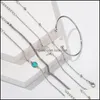 Link Jewelrylink Chain 5Pcs/Set Vintage Moon Stone Charm Bracelets Bangles For Women Jewelry Punk Ethnic Bijoux Femme Aessories Drop Del