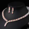 Gorgeous White Gold Color African Nigerian Design Fashion Bridal Wedding CZ Crystal Jewelry Set for Women Party T035 210714235S