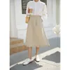 Ruffles High-staisted юбка женщин весна корейский костюм свободный тонкий средний длиной a-line mujer faldas 210607