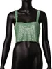 Top corto da donna con strass Bling 2022 Fashion Solid Backless Straps Full Diamonds Paillettes Cami Top corto per donna