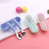 Children's Safety Tableware 304 Stainless Steel Portable Eco-Friendly Health Dinnerware Set Kids Pupils School Utensils