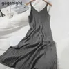 Sexy Women Bottom Solid Knitted Maxi Dress Sleeveless Bodycon Stretchy Dresses Casual Loose Pleated Swing Vestidos 210601