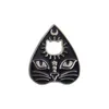 Broches broches Gothic Magic Cat Brooch Ematel Pin Witch Footprints Moon Star Jewelry25006663061