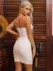 Оспределительная спичечная повязка платье поступление сексуальное белое Bodycon летние женщины мини-клубные наряды вечеринки 210527