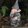 Europejska Symulacja żywicy ogrodowej Śmieszne Gnome Miniaturowy Niegrzeczny Krasnolud Posąg Figurki Wyświetlacz Mold Craft Home Ogród Dekoracji C0220