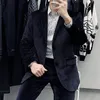 Herenpakken Blazers Hoge Kwaliteit Koreaanse Slim Fit Goud Fluwelen Pak Mannen Kleding 2021 Simple Business Formal Wear Wedding Dress Jacket + Pants