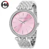 Mulheres Relógios Top Marca Luxo Rosa Diamante Diamante Diamante Moda Quartzo WaterWatches Relógios Relogio Feminino 210616