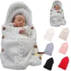 Borse a pelo a maglia appena nati Bambini fatti a mano Coperte a mano Toddler Inverno Involucri Photo Swaddling Nursery Biancheria da letto Passeggino Carrello Swaddle Robe OOA3850