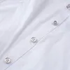 Noeuds papillon femmes pull faux faux col couleur unie blanc perles à la main demi chemise chemisier hauts cols détachables cravates élastiques Emel22