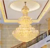 Modern Candeliers Lights Lights Big Gold Chandelier LED Lâmpadas Hotel Lobby Lobby Clubes Casa Indoor Iluminação AC90V-260V